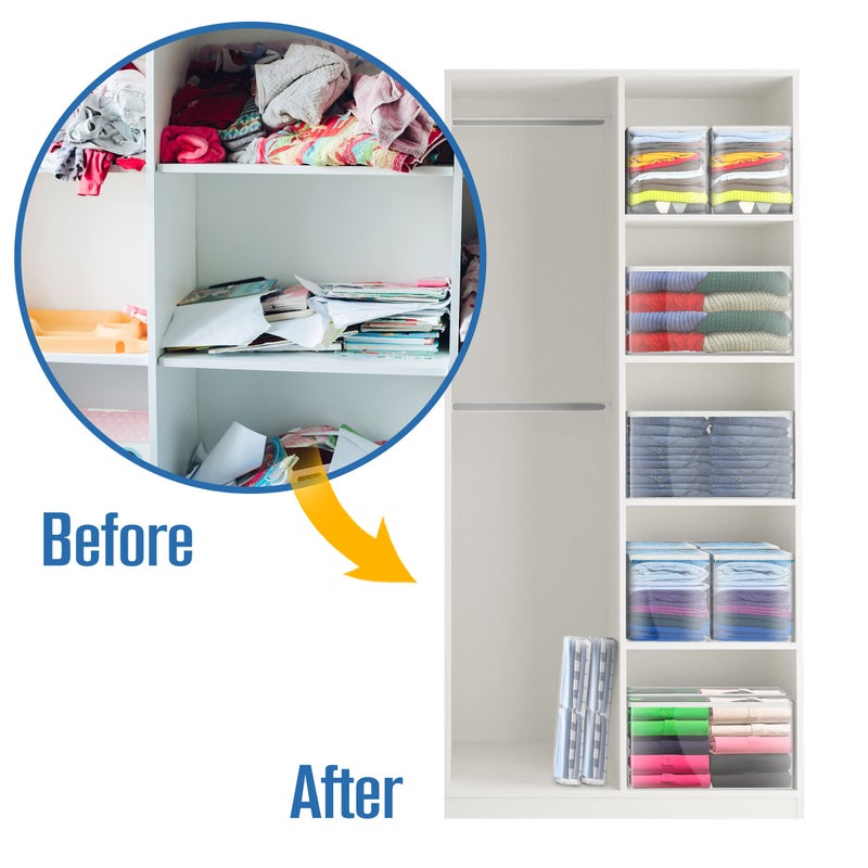 Houseables Clothes Storage Bag  Sweater Bags Moth Proof  Moth Proof Sweater Storage  Clear Zipper Organizer  Vinyl Zippered Plastic Protection  Blanket  Linen  Clothing  Quilt  Bed Sheet  24x13  5 PK - Image 5